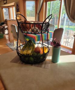 Gourmet Basics by Mikasa Loop and Lattice Wire Basket, Antique Black 25 71x5oqqRvL