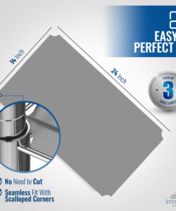 Alternative view of Shelf Liners for Wire Shelf System - Set of 3 in Graphite - 13.4 x 23.2 inch - Plastic Wire Shelving Shelf Mats 14"x24" 3pcs
