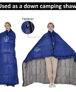OMVMO 0 5 10 15 Degree 650/800 Fill Power Rectangle Duck/Goose Down Sleeping Bag for Adults,Ultralight Wearable 4 Season Envelope Sleeping Bag for Camping,Can be Used as a Down Blanket Duvet or Cloak Dark blue/10℉/Left Zipper Regular(Fits up to 6'0'') 9 71x7HPHyS5L