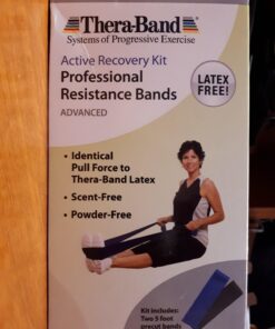 THERABAND Resistance Bands Set, Professional Elastic Band For Upper & Lower Body Exercise, Strength Training without Weights, Physical Therapy, Lower Pilates, & Rehab, Blue & Black, Advanced Non Latex Blue/Black - Advanced Set 22 71x7K27dYFL