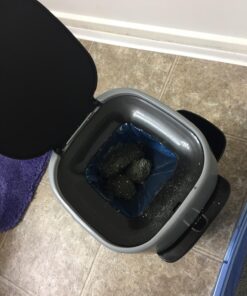 Litter Genie Plus Pail (Silver) | Cat Litter Box Waste Disposal System for Odor Control | Includes 1 Square Refill Bag 48 71x89GHCIRL 1