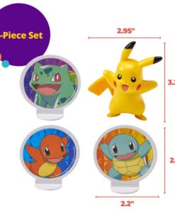 DecoSet® Pokemon Light Up Pikachu Cake Topper, 4 - Piece Decoration Set, Birthday Decorations For All Size and Shape Cakes Original Version 28 71x8GsXe44L