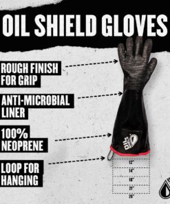 Oil Shield® - Neoprene Heat Resistance Glove - Black - 14" Straight Cuff - One Pair 10 71x8oRKUZqL