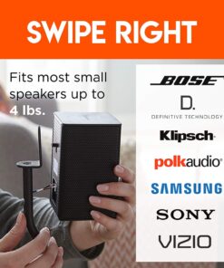 Alternative view of ECHOGEAR Speaker Stands Pair - Height Adjustable with Universal Compatibility - Works with Vizio, Klipsch, Bose, Sony & More - Includes Built-in Cable Management - Great for Surround Sound Setups