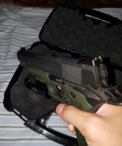 TRUGLO TFO Tritium & Fiber-Optic Handgun Sight | Durable Compact High-Visible Front & Rear Night Sight Set, Compatible with 1911 Handguns Green Front / Green Rear 1911 .260/.450 25 71xAF020xcL