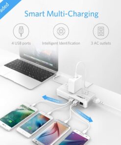 BESTEK Universal Travel Adapter 220V to 110V Voltage Converter with 6A 4-Port USB Charging and UK/AU/US/EU Worldwide Plug Adapter (White) white 24 71xAMktVYNL