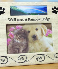 BANBERRY DESIGNS Pet Bereavement Photo Frame for Dog or Cat - We'll meet at Rainbow Bridge - for 4x6 Photo 6 71xAiVwAyrL