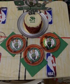 Alternative view of amscan Spalding Basketball Table Cover - 54" x 102", Blue/Red, 1pc