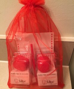 Fullips Lip Plumper Tool - Medium Oval with Bonus Large Round Enlarger - Self Suction Plumping Device For Fuller Lips - Plump in Seconds - Natural Instant Lip Enhancement Kit - Red Plastic Plumpers 49 71xC7VbiL