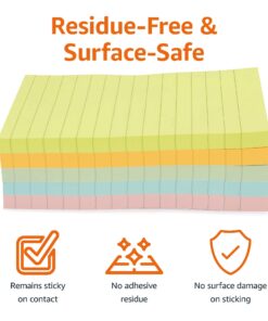 Alternative view of Amazon Basics Lined Sticky Notes, 4 x 6-Inch, Assorted Colors, 5-Pack