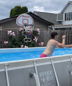 Best Choice Products Kids Height-Adjustable Basketball Hoop, Portable Backboard System w/ 2 Wheels, Fillable Base, Weather-Resistant, Nylon Net, Adjusts from 70.5in to 82.3in - White 40 71xDGrf5zL