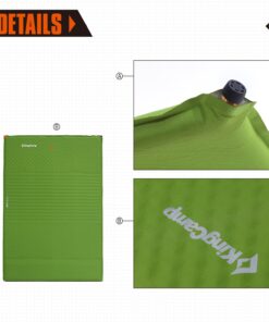 KingCamp Sleeping Pad, Double/Single Self Inflating Mat Air Mattress for Camping, Lightweight Compact Foam Pads for Outdoor Backpacking Tent Traveling Hiking, Built-in/Detached Pillows & Storage Bag Green 10 71xE2jWpg6L