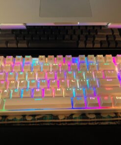 Redragon K552 Mechanical Gaming Keyboard RGB LED Backlit Wired with Anti-Dust Proof Switches for Windows PC (White, 87 Key Blue Switches) 87 Key Blue Switch White RGB Backlit 27 71xE35JCvL