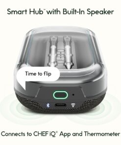 CHEF iQ Smart Wireless Meat Thermometer with 2 Ultra-Thin Probes, Unlimited Range Bluetooth Meat Thermometer, Digital Food Thermometer for Remote Monitoring of BBQ Grill, Oven Hub + 2 Probes (2023) 45 71xE4MopVL