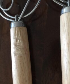 Acerich 2 Pack Danish Dough Whisk 13.5” Dough Whisk Stainless Steel Dutch Style Bread Whisk Wooden Handle Danish Whisk for Bread, Batter, Cake, Pastry 27 71xEFM2lSgL