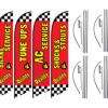 Auto Repair Shop Promotional Package of Four Feather Flag Kits Set, Comes with Four Telescopic Aluminum Pole Kits and Ground Stakes