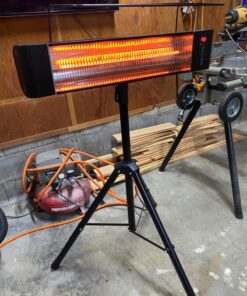 VAGKRI Outdoor Heaters, 1s Heating Electric Infrared Patio Heaters with Remote, 12H Timer, 3 Heat Levels, IP65 Waterproof, Electric Wall Heaters with Tripod Stand for Home, Office, Patio and Garage Black 41 71xFNyjDAyL