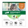 Advantage II Small Cat Vet-Recommended Flea Treatment & Prevention | Cats 5-9 lbs. | 4-Month Supply 4 Pack Small Cat only 45 71xFS9myIxL