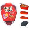 The Perfect Pizza Pack™ - Reusable Pizza Storage Container with 5 Microwavable Serving Trays - BPA-Free Adjustable Pizza Slice Container to Organize & Save Space, Red 1 Pack 15 71xGUCdFceL