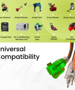 Go Green Power Inc. (GG-13800) 14/3 SJTW Outdoor Extension Cord, Lighted Extension Cord, 100 ft Orange 11 71xHVAMk94S