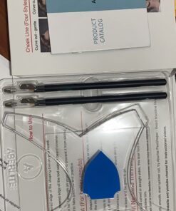 Aberlite ClearShaper - Beard Shaper Kit w/Barber Pencils - Premium Shaping Tool - 100% Clear | Many Styles - The Ultimate Beard/Hair Lineup (US Patent) - Beard Stencil Guide Template Outliner Blue 32 71xHZ1gLHCL