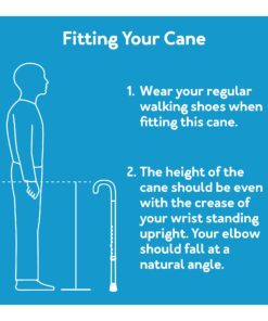 Carex Health Brands Ergo Offset Cane with Soft Cushioned Handle - Adjustable Walking Cane, Blue, 29-38 Inch (Pack of 1) 16 71xHcPuKiJL