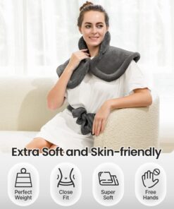 RENPHO Weighted Heating Pad for Back Pain Relief, FSA HSA Eligible, Electric Heat Pads for Neck and Shoulders, Fast-Heating, Auto Shut Off, Christmas Gifts for Women Men Mom Dad, ETL Certified, Gray A-gray-24"x33'' 33 71xHwgBMFPL
