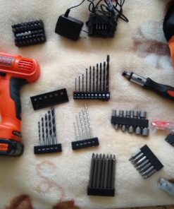 BLACK+DECKER 20V MAX* POWERCONNECT Cordless Drill Kit + 100 pc. Kit (BDC120VA100), Orange Drill Project Kit 35 71xI8P3YcFL