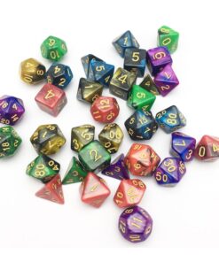 SmartDealsPro 5 x 7-Die Double-Colors Polyhedral Dice Sets with Pouches for D&D DND RPG MTG Dungeon and Dragons Table Board Roll Playing Games D4 D6 D8 D10 D% D12 D20 5-color Sets 60 71xIehTcOvL