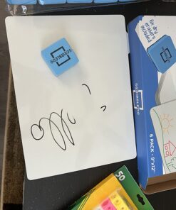 Scribbledo 6 Pack Small White Board Dry Erase Classroom Pack Boards 9"x12” Personal Whiteboards for Students Teachers School Supplies Lapboards l 6 Mini Whiteboard Erasers Included Set of 6 Boards & 6 Erasers 33 71xJ9uvlq1L 1