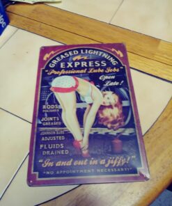dingleiever-Greased Lightning Pin Up Girl Sign This ''Professional Lube Jobs'' pin up Girl Sign is a Great Garage or Man cave Sign 11 71xJcHuLRML