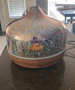 Porseme 500ml Essential Oil Diffuser 3D Glass Aromatherapy Ultrasonic Humidifier - Auto Shut-Off, Timer Setting, BPA Free for Home Hotel Yoga SPA Gift F2-500ml Rose Gold Giant 53 71xKN0k7z3L