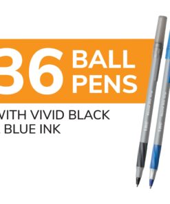 BIC Round Stic Grip Xtra Comfort Assorted Colors Ballpoint Pens, Medium Point (1.2mm), 36-Count Pack, Perfect for Writing with Superb Control 21 71xKdV3ik4L