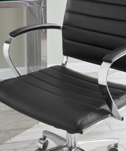 Modway Jive Ribbed High Back Tall Executive Swivel Office Chair With Arms In Black 30 71xLFNnHTbL