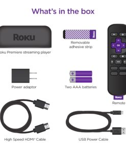 Roku Premiere | HD/4K/HDR Streaming Media Player, Simple Remote and Premium HDMI Cable, Black 38 71xMowILQaL