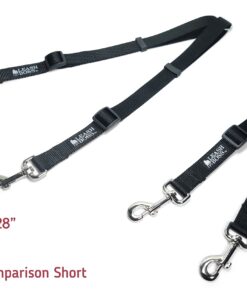 Leashboss Heavy Duty Double Dog Leash Coupler for Large Dogs - 11-20 Inches - Adjustable 1 Inch Nylon Splitter for Two Big Dogs (1 Inch Wide x 11-20 Inches, Black) 11-20 Inch 12 71xN3Ay2NiS
