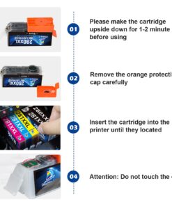 DOUBLE D 280 281 Ink Cartridges Compatible Replacement for Canon 280 281 PGI-280XXL CLI-281XXL for Canon PIXMA TR7520 TR8520 TS8220 TS9120 TS8120 TS6120 TS6220 TS9520 TS9521C TS702 (PGBK, BK, C, M, Y) 12 71xNAxxVmL 3