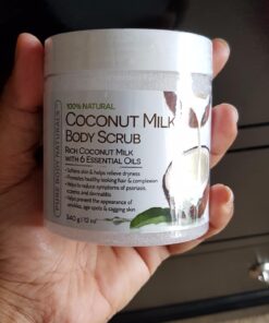 Exfoliating Body Scrub with Hydrating Coconut Milk and Detoxifying Dead Sea Salt, Moisturizing Exfoliating Scrub by Pure Body Naturals, 12 Ounce (Packaging Varies) 33 71xNF 7PML