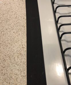 25Inch Kitchen Silicone Stove Counter Gap Cover, Easy Clean Heat Resistant Wide & Long Gap Filler, Seals Spills Between Counter, Stovetop, Oven, Washer & Dryer, Set of 2 ( Black) 25 Inches 43 71xNOzgX6SL