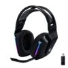 Logitech G733 Lightspeed Wireless Gaming Headset with Suspension Headband, Lightsync RGB, Blue VO!CE mic technology and PRO-G audio drivers - Black 30 71xNjrzG69L