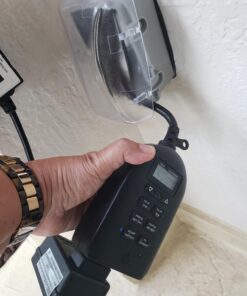 myTouchSmart Indoor and Outdoor Digital Timer, Plug-In, Two Grounded Outlets, Weather Resistant, Presets/ Custom Countdown, Ideal for String Lights, Christmas Lights, 26898 Digital 2 Grounded Outlet 1 Pack Black 23 71xOjS7xCGL