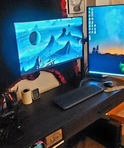 VIVO STAND-V002F Dual LED LCD Monitor Free-Standing Desk Stand for 2 Screens up to 27 Inch Heavy-Duty Fully Adjustable Arms with Max VESA 100x100mm 13" - 27" screens Black 32 71xPBbWinZL