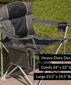 Alternative view of LivingXL 500-lb. Capacity Heavy-Duty Portable Chair Black 500 lb