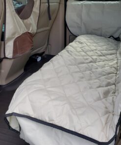 Plush Paws Products Premium Rear Car Seat Protector w/Hammock | Washable & Waterproof Back Seat Dog Cover for Car, Truck, & SUV | Nonslip, Tear Resistant Pet Seat Cover | X-Large Tan Extra Large 23 71xQIBFA5NL 1