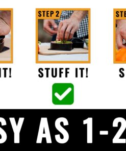 Grillaholics Stuffed Burger Press and Recipe eBook - Extended Warranty - Hamburger Patty Maker for Grilling - BBQ Grill Accessories 26 71xQmp3DFL