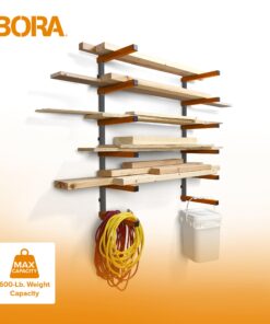 Bora Wood Organizer and Lumber Storage Metal Rack with 6-Level Wall Mount – Indoor and Outdoor Use, In Orange | PBR-001 52 71xR7dw0XqL