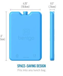 Bentgo Ice Lunch Chillers - Ultra-Thin Ice Packs Perfect for Everyday Use in Lunch Bags, Lunch Boxes and Coolers - 4 Pack (Blue) Blue 29 71xRJlVqWbL