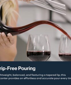 HiCoup Red Wine Decanter with Aerator - 750mL Crystal Glass Wine Carafe and Purifier for Home Bar 28 71xSKS6d2rS