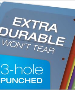 Cardinal Expanding Plastic Binder Dividers, Flexible Front Pockets Expand 1/4", 8-Tab, Insertable Multicolor Tabs, Letter Size, 1 Set (84013) , 100 sheets , Assorted 10 71xSjCucFkL