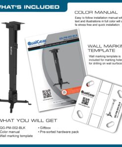 QualGear QG-PM-002-BLK Universal Projector Ceiling Mount, Black 23 71xTtlFs NL